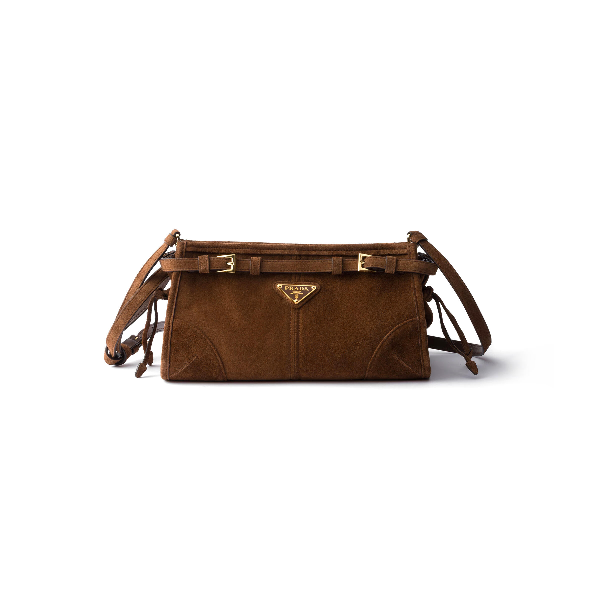 PRADA BONNIE SMALL SUEDE SHOULDER BAG 1BH215 (26*14*12cm)